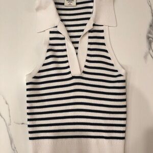 Abercrombie & Fitch Black and White Striped Tank Top